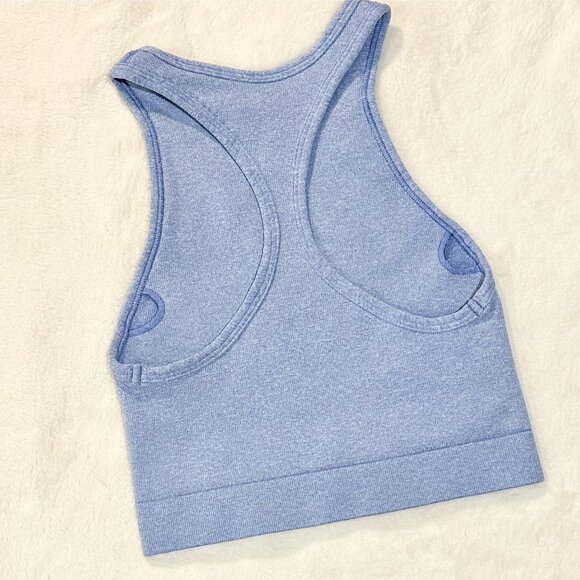 NEW NUX Light Blue High Neck Racerback Active Crop Top - Size: Small - Picture 4 of 4